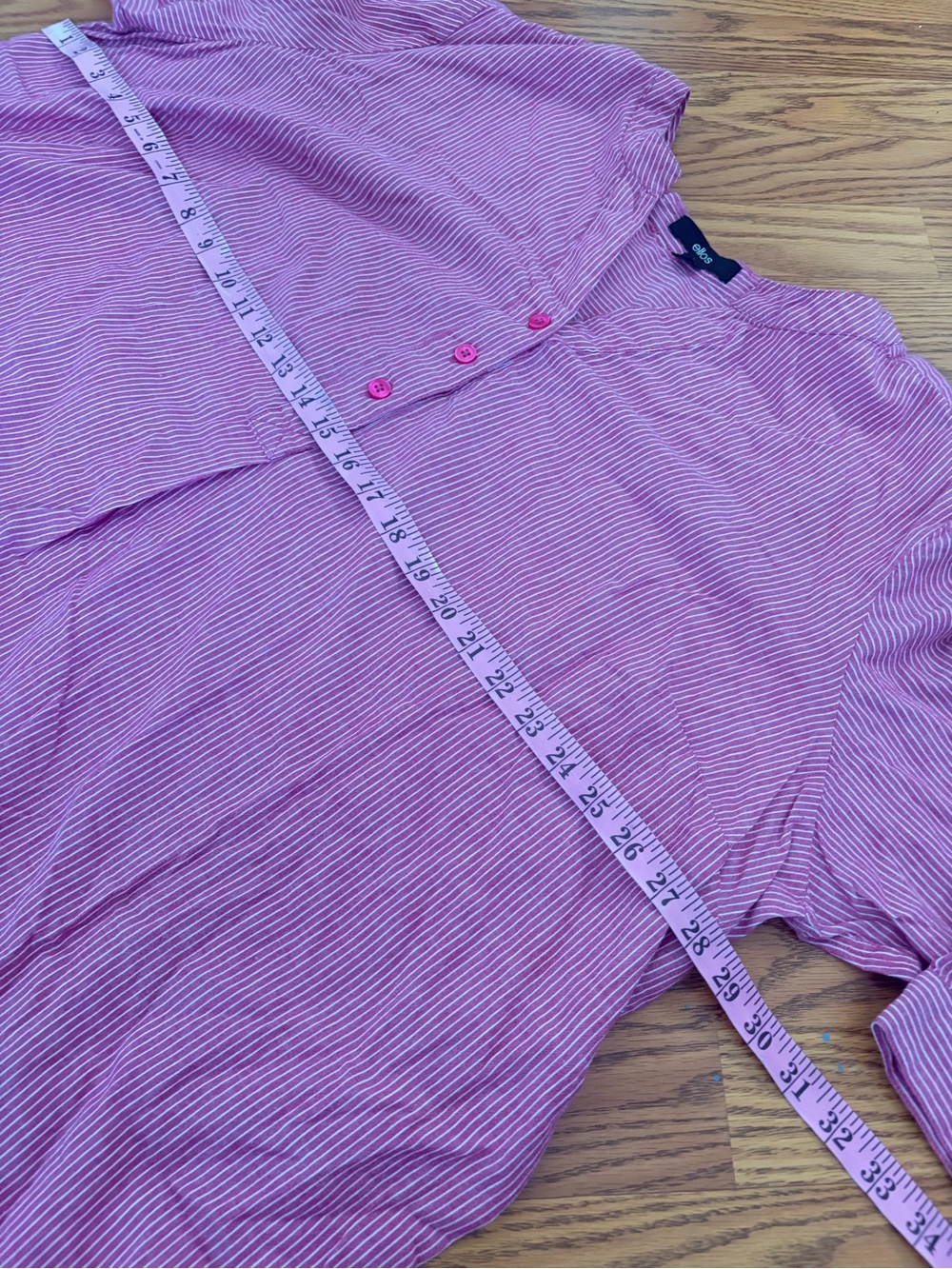 ellos Pink Button-Front Henley Tunic plus size 2X - Picture 3 of 11